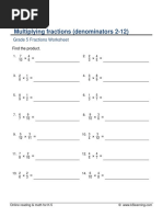 Grade 5 Multiply Fractions Denominator 2to12 B