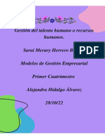 Sarai Herrero - Gestion Del Talento Humano o Recursos Humanos