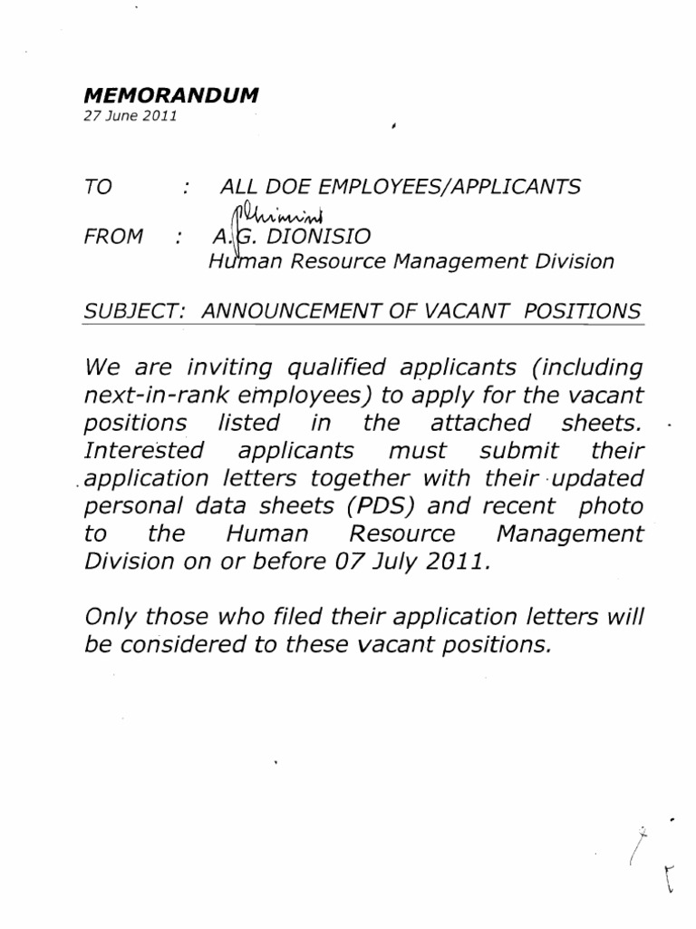 DOE Job Openings Announcement 2011 | PDF | United States Department Of ...
