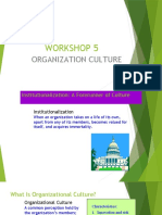 WORKSHOP 5 - Organization Culture