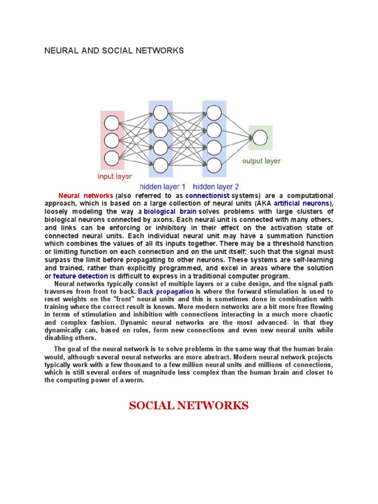 Neural and Social Networks Overview | PDF | Social Network | Artificial ...