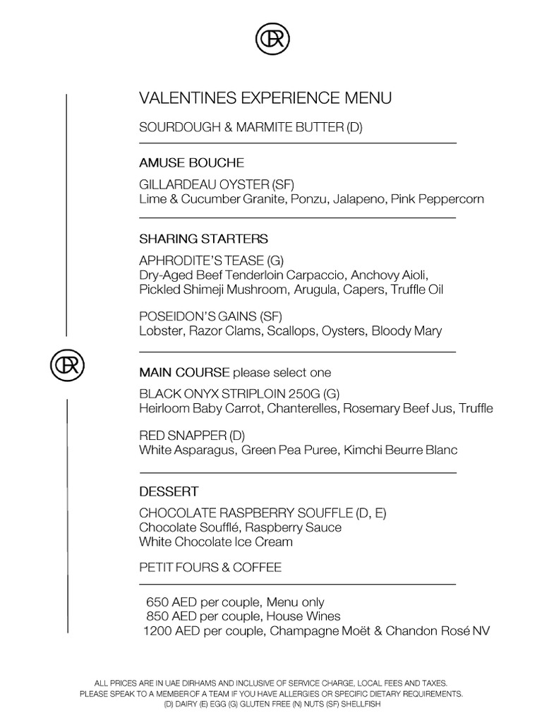 OAK ROOM Valentines Menu PDF