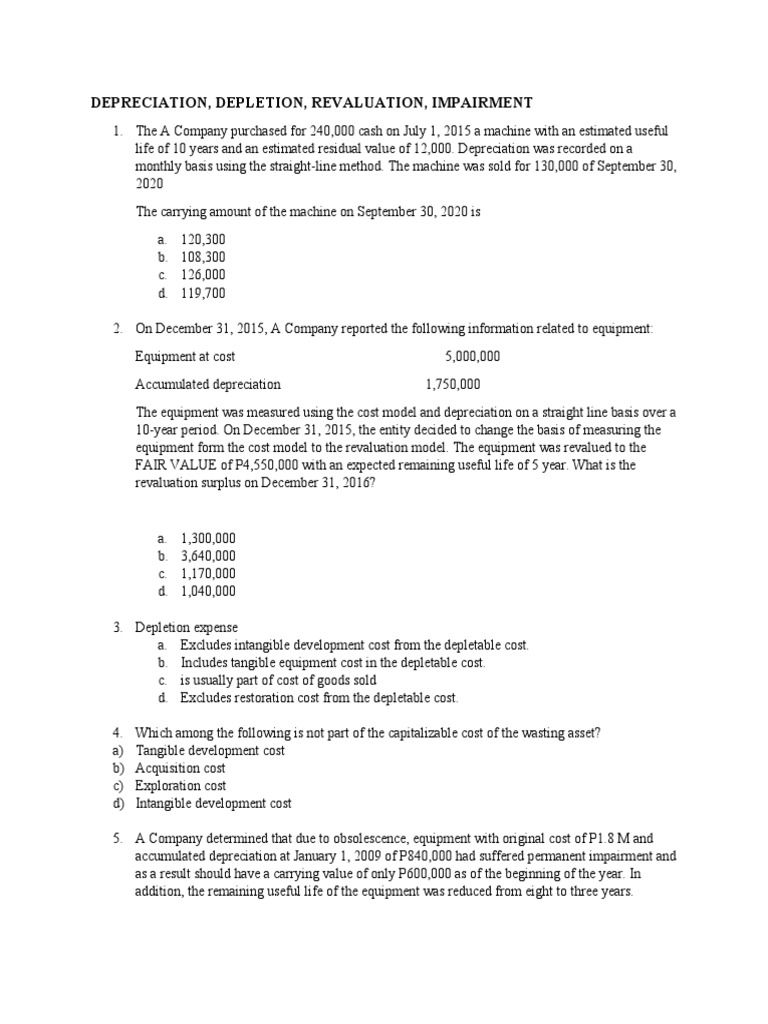DEPRECIATION PDF Depreciation Cost
