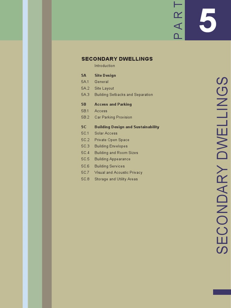 Ku Ring Gai DCP Section A Part 5 Secondary Dwellings 2022 Amendment 1 PDF