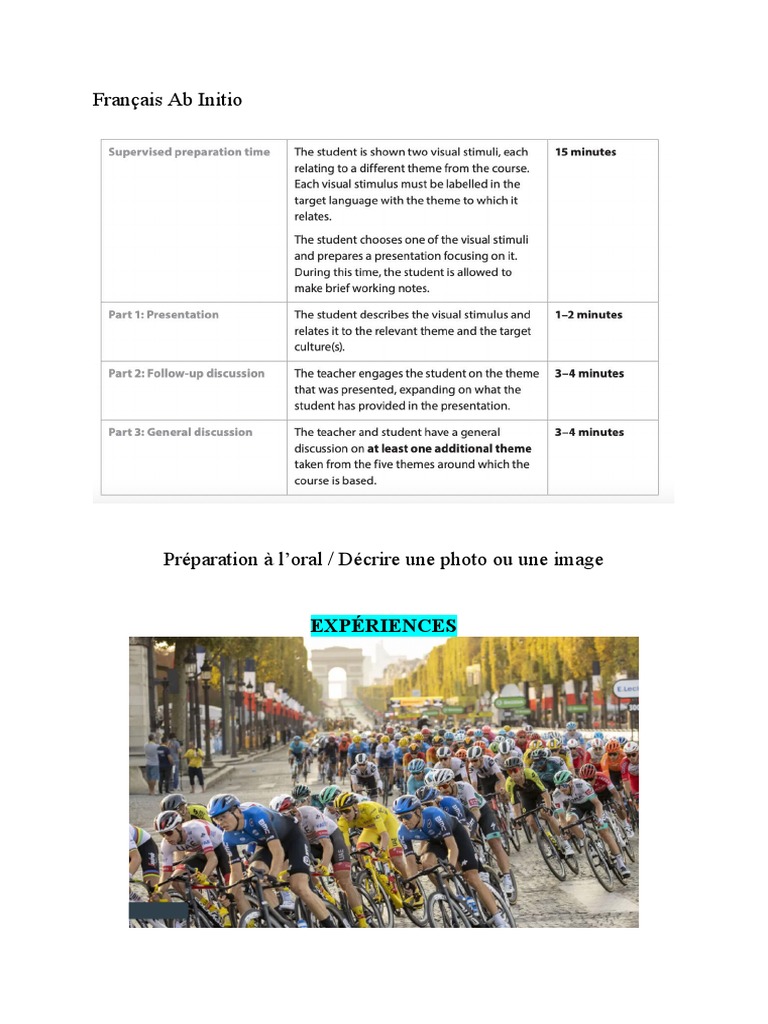 Français Ab Initio - Description Image | PDF | Tour de France