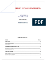 Internship Report On Wali Apparels Ltd.