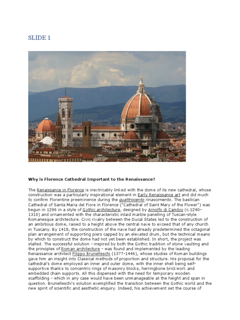 Filippo Brunelleschi's Engineering of the Dome of Florence Cathedral A