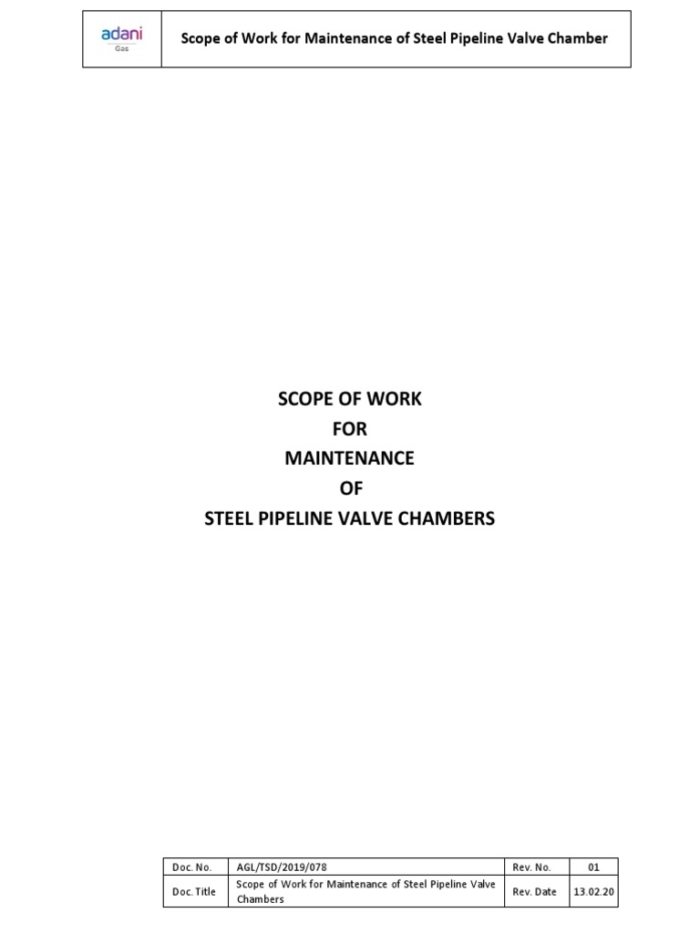 Valve Chamber Maintenance Scope | PDF | Pipeline Transport | Valve