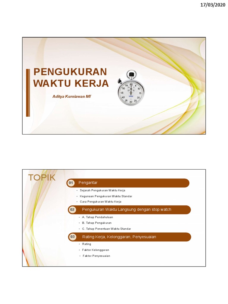 Pengukuran Waktu Kerja dengan Stopwatch | PDF