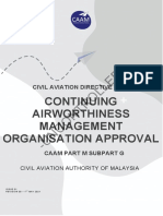 CAD 6802 Continuing Airworthiness Management Organisation Approval CAAM Part M SubPart G 1