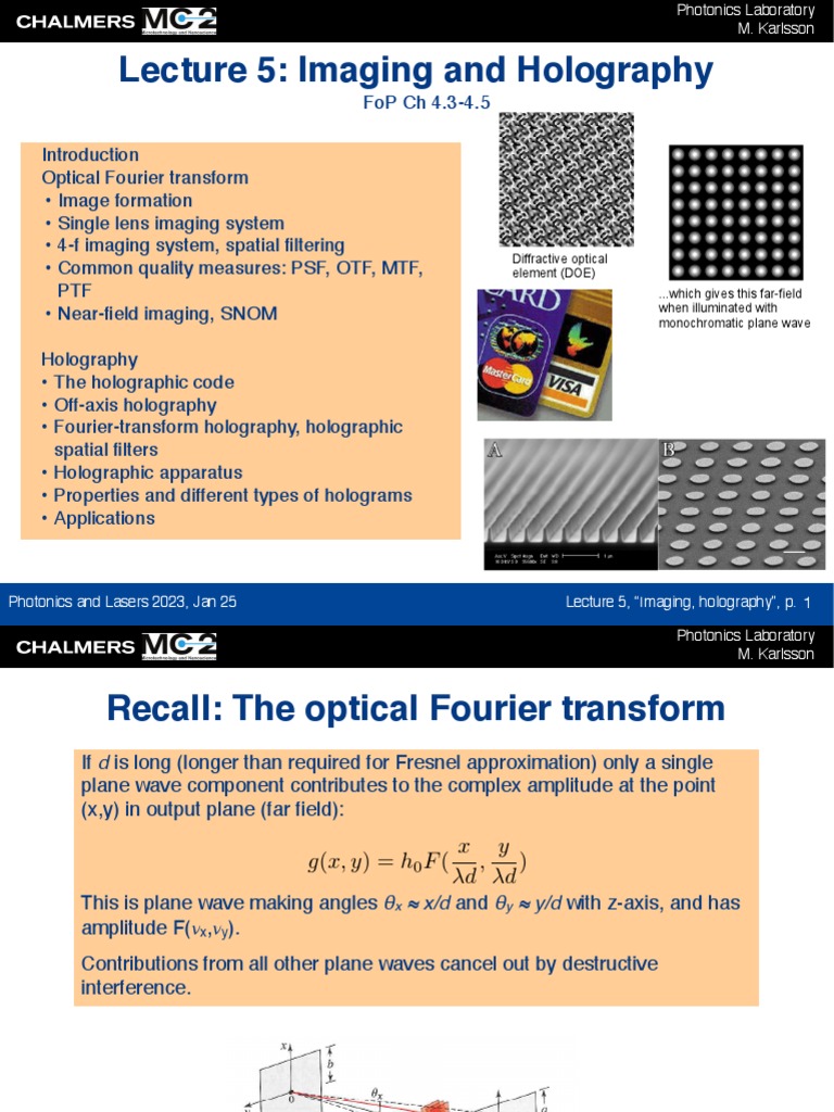 PLLect5 Imaging Holography PDF Holography Optics