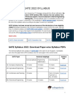 Gate Syllabus 2022: Download Paper-Wise Syllabus Pdfs