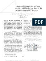 Research on a Non-complementary Active Clamp Flyback Converter With Unfolding DC-AC Inverter for Decentralized Grid-connected PV Systems