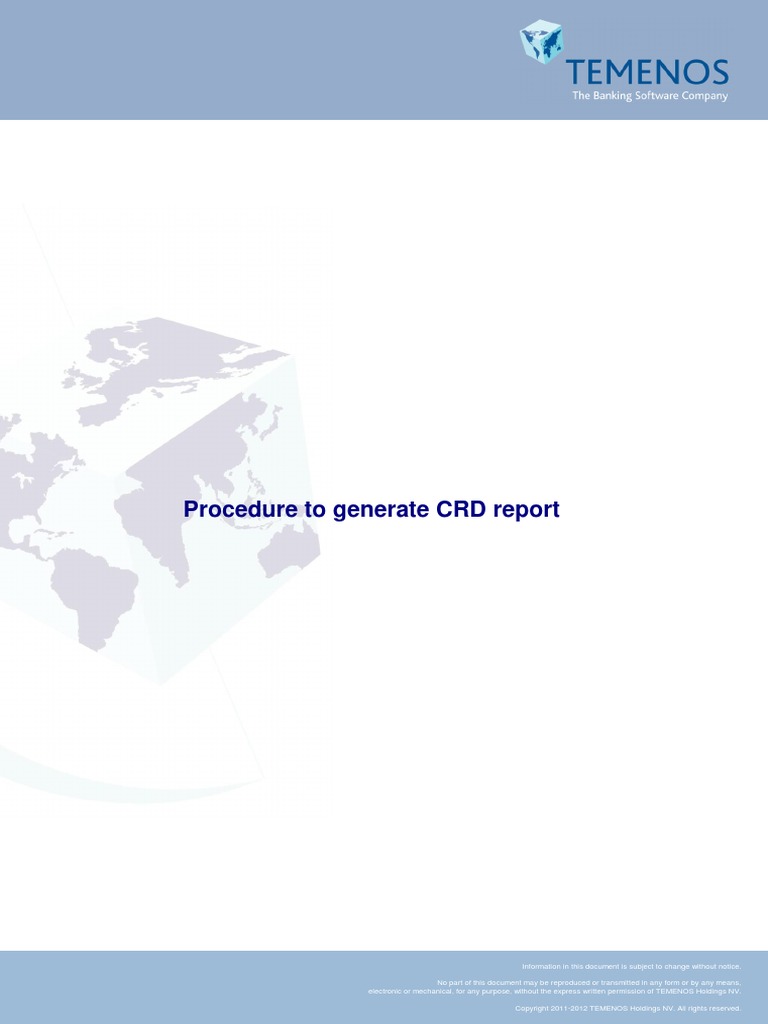 Procedure To Generate CRD Report PDF Intellectual Works Computing