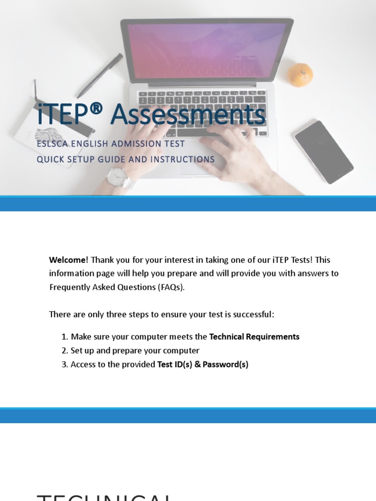 English Admission Test Setup Guide & Instructions | PDF | Operating ...