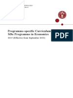 2015 MA English Programme Curriculum Economics