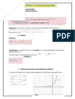 Etude de Fonction Exponentielle Cours Janvier 2022