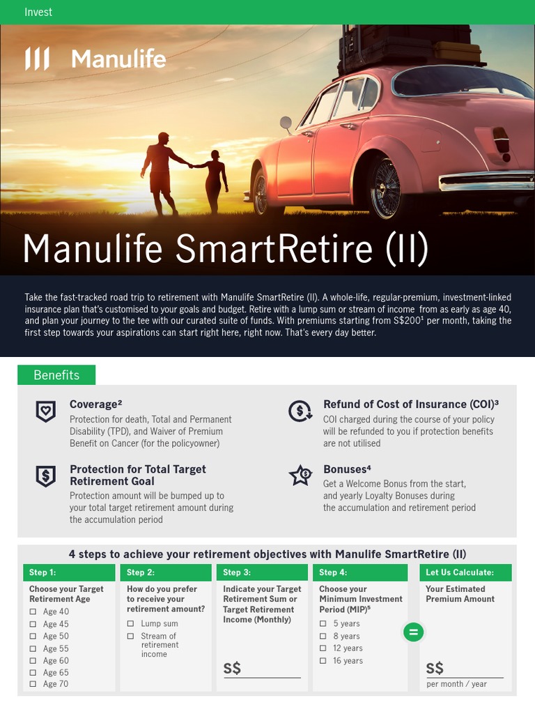 Manulife SmartRetire (II) Plan Benefits | PDF | Insurance | Life Insurance
