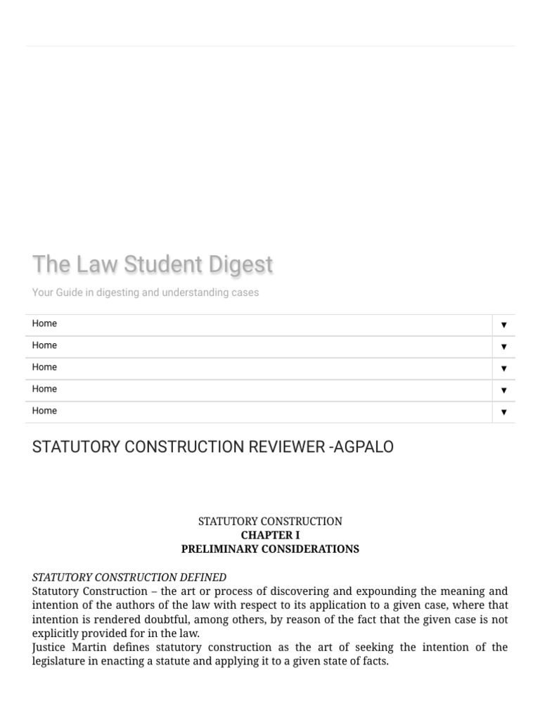 Understanding Statutory Construction Basics | PDF | Statutory ...