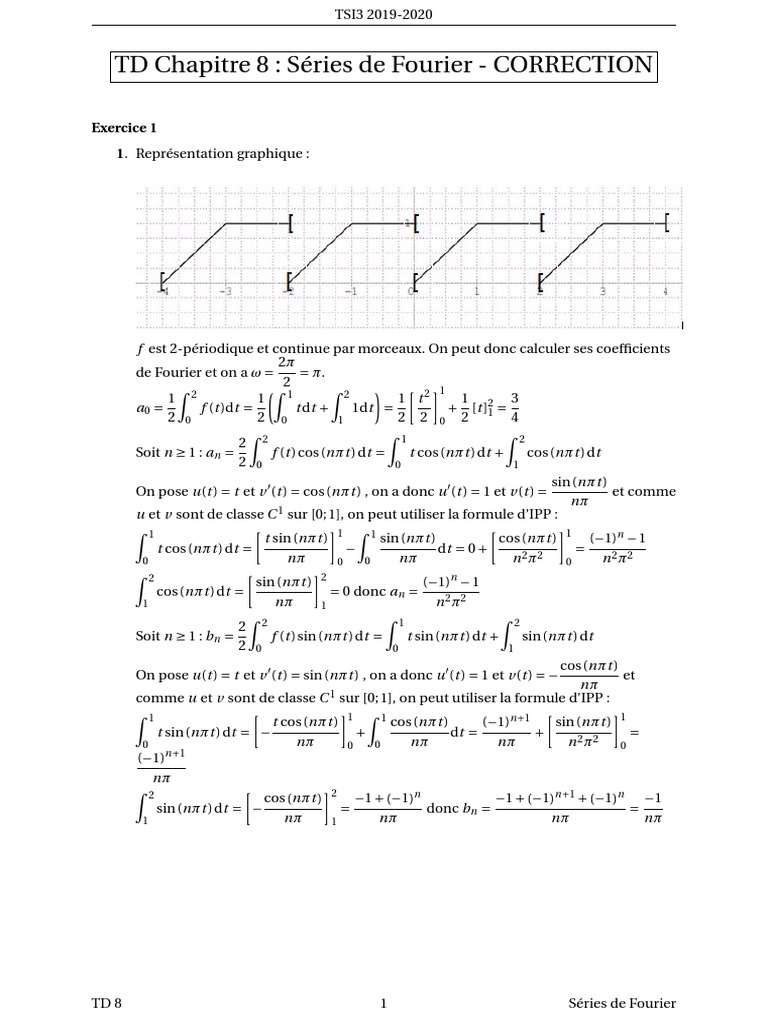 TSI3 19 20 TD8 - Series - Fourier CORRECTION | PDF | Limite ...
