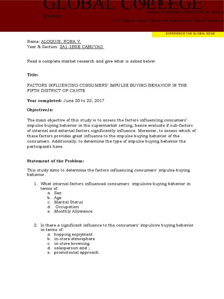 Activity Read A Complete Research 1 | PDF | Behavior | Sampling ...