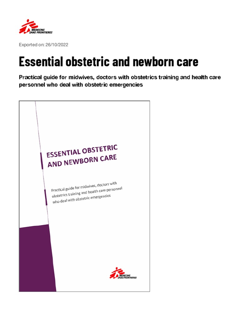 Essential Obstetric and Newborn Care PDF Childbirth Pregnancy