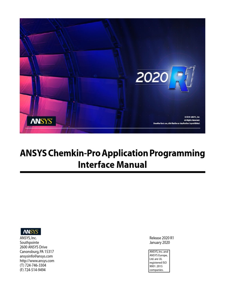 ANSYS Chemkin-Pro Application Programming Interface Manual | PDF ...