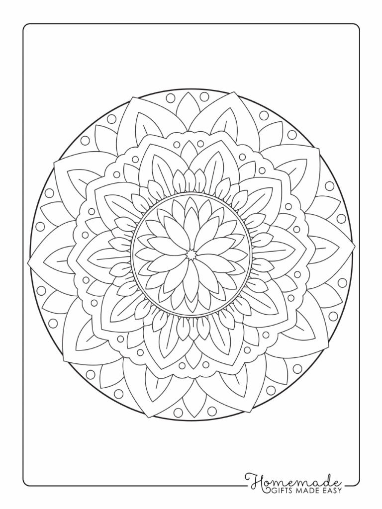 Mandala Pattern Full Page Flower Mandala Coloring Pages