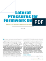 Formulas for Determining Lateral Pressures on Fresh Concrete