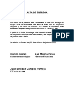 Acta de Entrega Equipos Hernán Calero Veloza