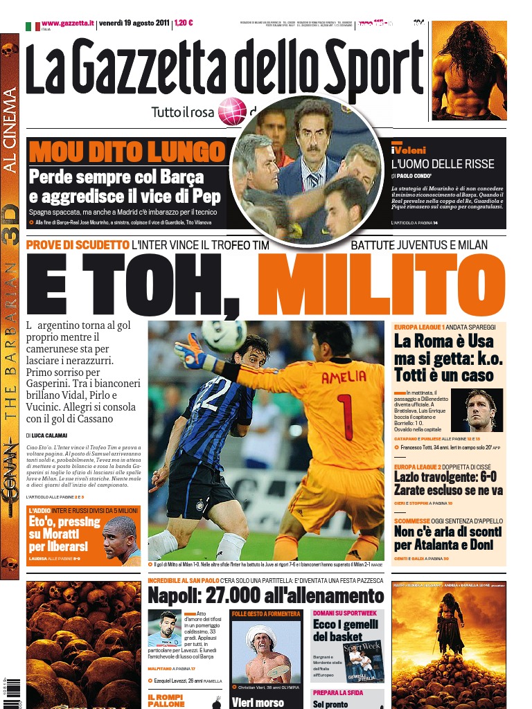 La Gazzetta Dello Sport 19.08.11 | PDF, image size:768x1024