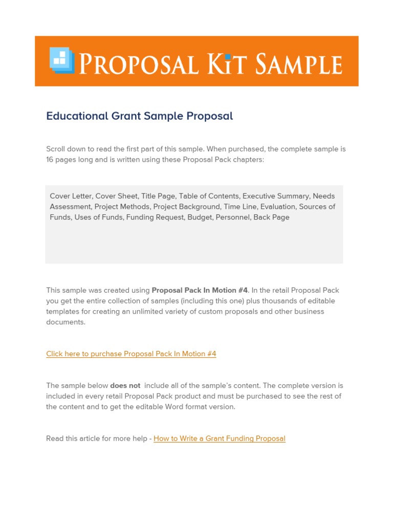 Educational Grant Proposal | PDF | Teachers | Science Education