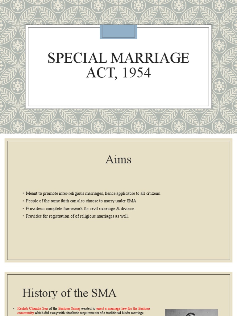 Special Marriage Act Requirements