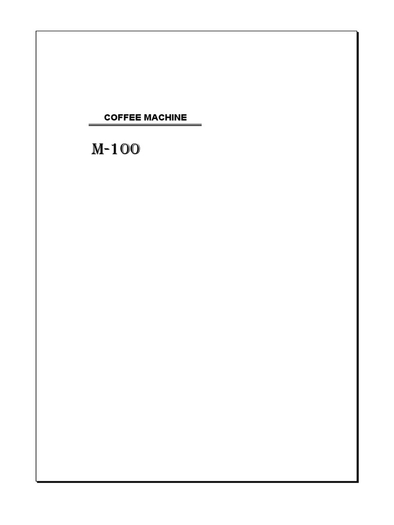 M-100 Coffee Machine Manual | PDF | Coffee | Safety