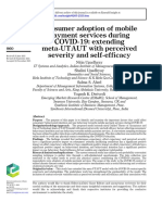 Consumer Adoption of Mobile Payment Services During COVID-19 - Extending Meta-UTAUT With Perceived Severity and Self-Efficacy