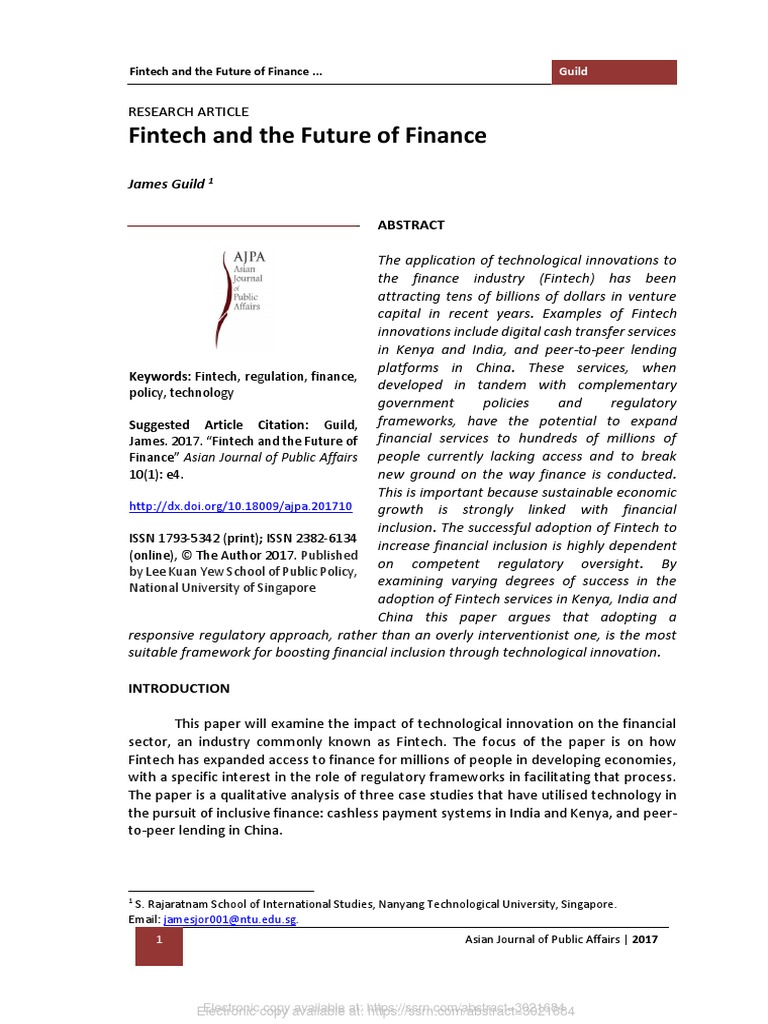 Fintech and The Future of Finance | PDF | Banks | Loans