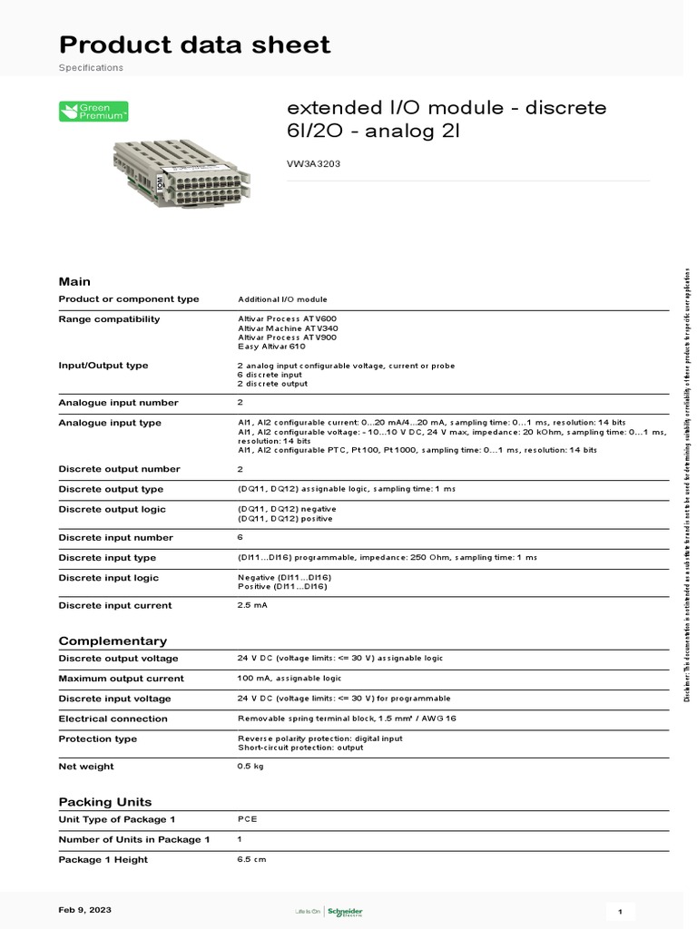 Extended I/O Module Specs | PDF | Programmable Logic Controller ...