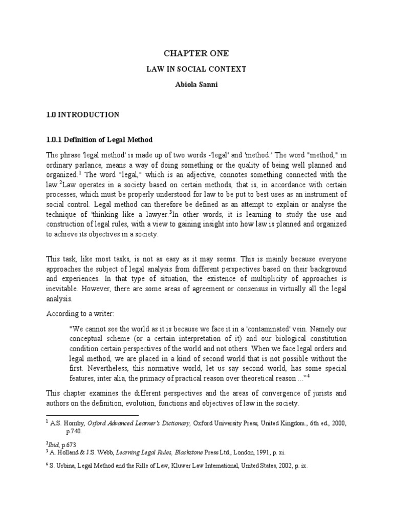 Introduction To Nigeria Legal Method | PDF | Jurisprudence | Natural Law