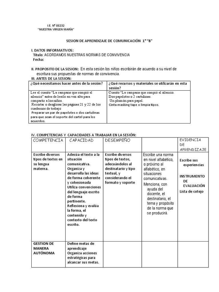 Normas de Convivencia en el Aula | PDF | Salón de clases | Aprendizaje