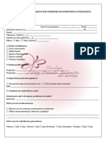 Ficha de Identificação e Das Condições de Saúde Física e Psicológica