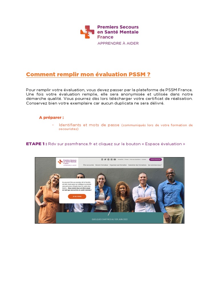 Remplir l'évaluation PSSM France | PDF