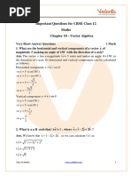 CBSE Class 12 Maths Chapter 10 Vector Algebra Important Questions 2022-23