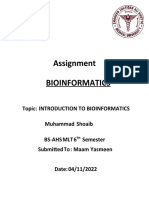Shoaib Bioinformatics Assignment 01