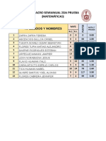 NOTAS SIMULACRO SEMIANUAL (2DA PRUEBA - MATEMÁTICAS) .XLSX - Hojas de Cálculo de Google