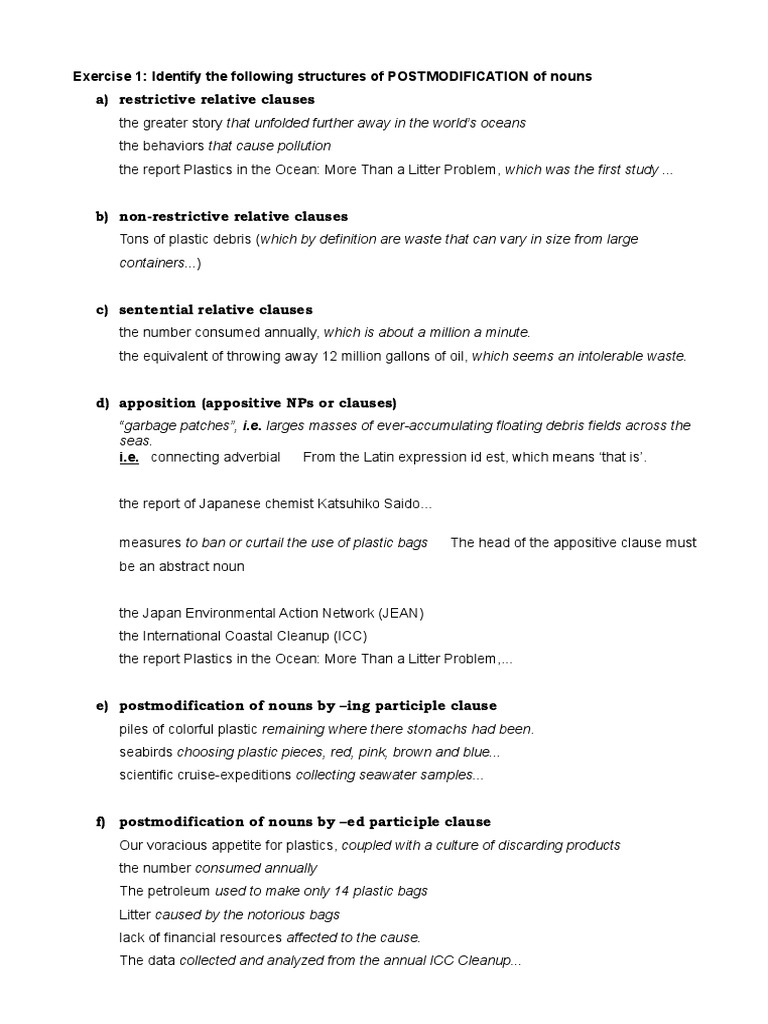 Analyzing Plastic as an Adjective | PDF | Adjective | Pollution