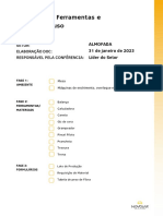 ANEXO 01. ALMOFADA - Checklist de Ferramentas e Material de Uso