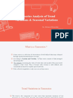 Timeseries Analysis of Trend Variations & Seasonal Variations