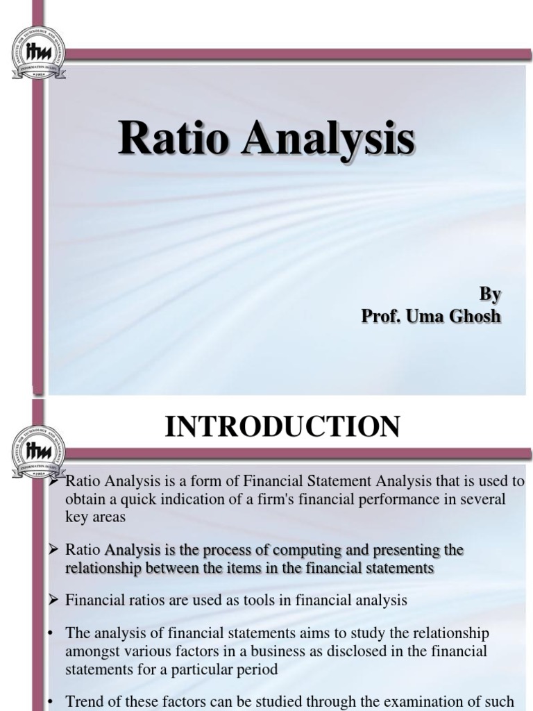 Introduction to Ratio Analysis | PDF | Dividend | Equity (Finance)