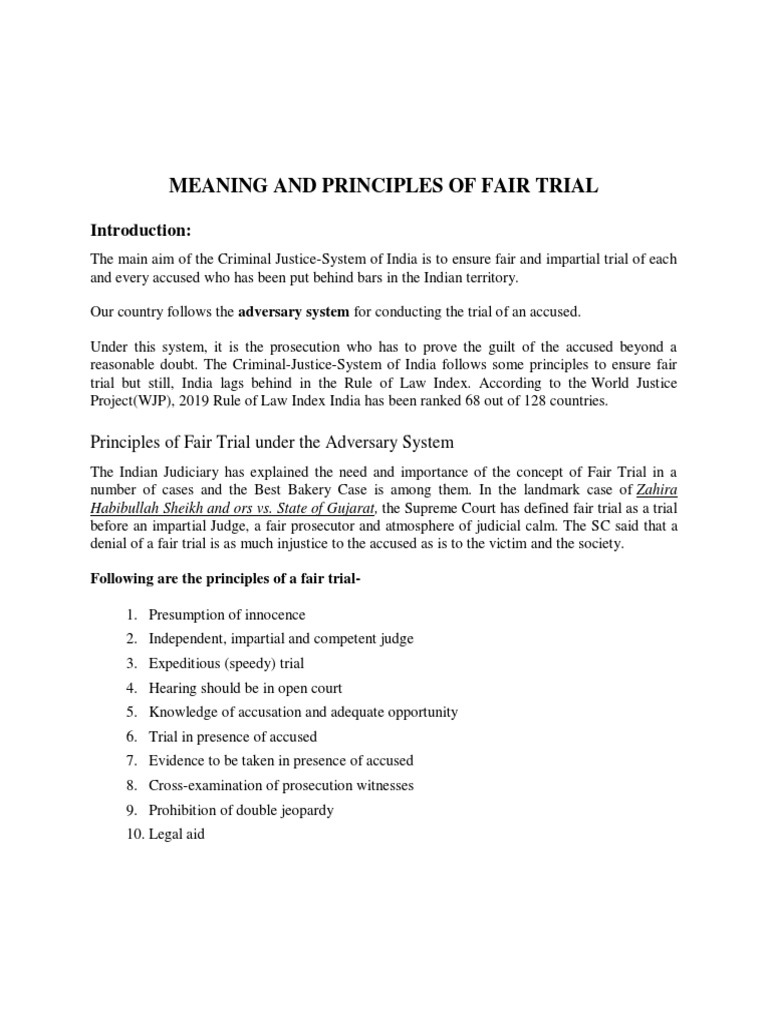 Fair Trial Principles | PDF | Trials | Double Jeopardy