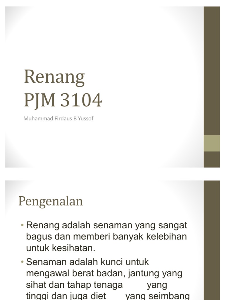 Kemahiran Asas Renang Pjm 3104 Pdf